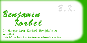 benjamin korbel business card